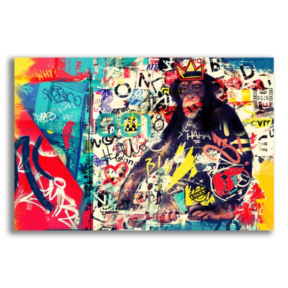 Epic Art 'Monkey Street Art 1' by Irena Orlov, Acrylic Glass Wall Art, 24"x16"