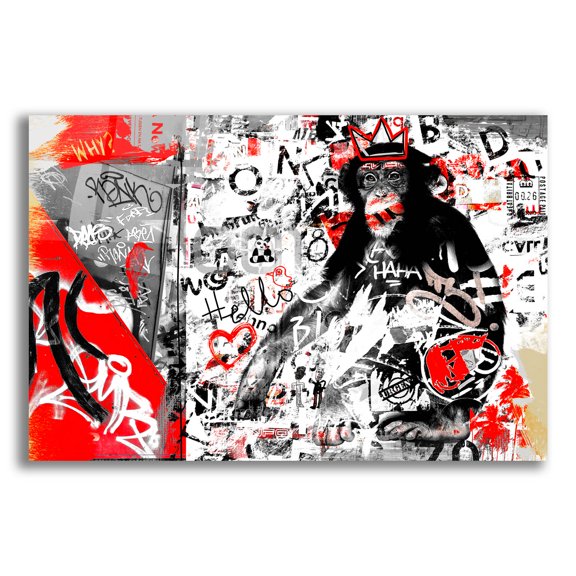 Epic Art 'Monkey Street Art' by Irena Orlov, Acrylic Glass Wall Art, 16"x12"