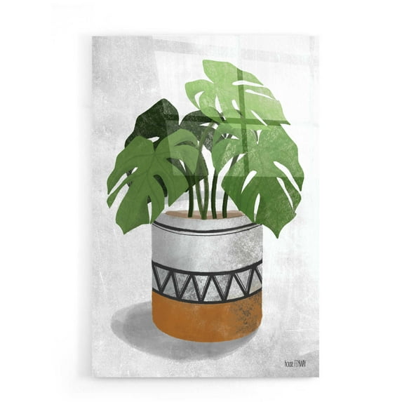 Epic Art 'Monstera Plant' by House Fenway, Acrylic Glass Wall Art, 16"x24"