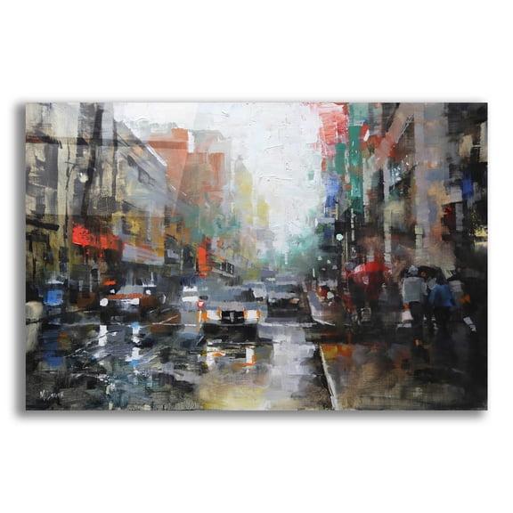 Epic Art 'Montreal Rain' by Mark Lague, Acrylic Glass Wall Art, 16"x12"