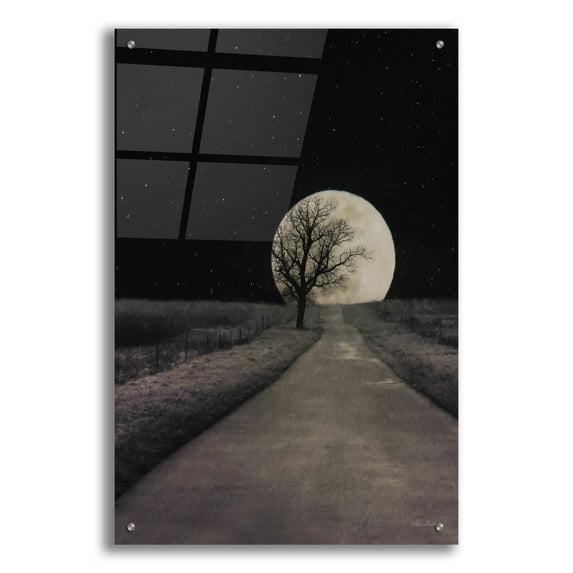 Epic Art 'Moonlit Country Road' by Lori Deiter Acrylic Glass Wall Art, 24"x36"