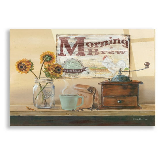 Epic Art 'Morning Brew' by Pam Britton, Acrylic Glass Wall Art, 16"x12"