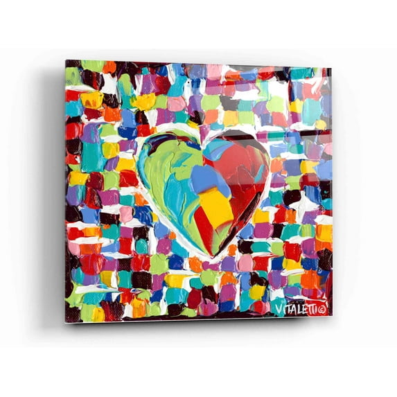 Epic Art 'Mosaic Heart I' by Carolee Vitaletti Acrylic Glass Wall Art, 12"x12"