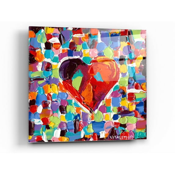 Epic Art 'Mosaic Heart III' by Carolee Vitaletti Acrylic Glass Wall Art, 24"x24"
