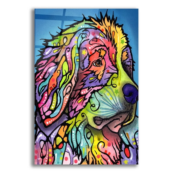 Epic Art 'Mountain Dog' by Dean Russo, Acrylic Glass Wall Art, 12"x16"