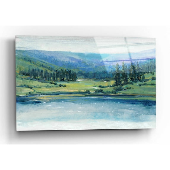 Epic Art 'Mountain Lake I' by Tim O'Toole, Acrylic Glass Wall Art, 16"x12"