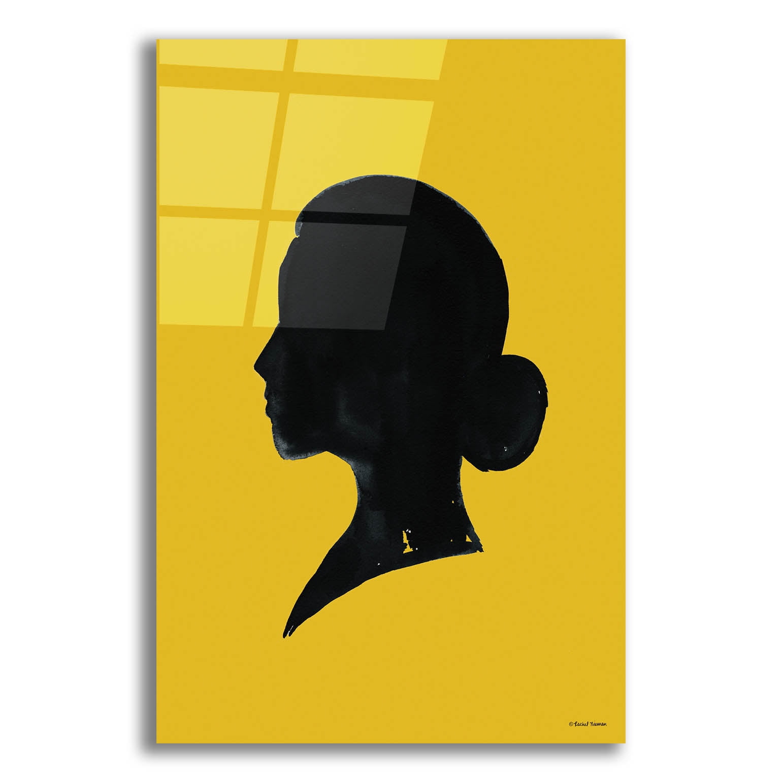 Mustard Yellow and Black Silhouette Acrylic Wall Art