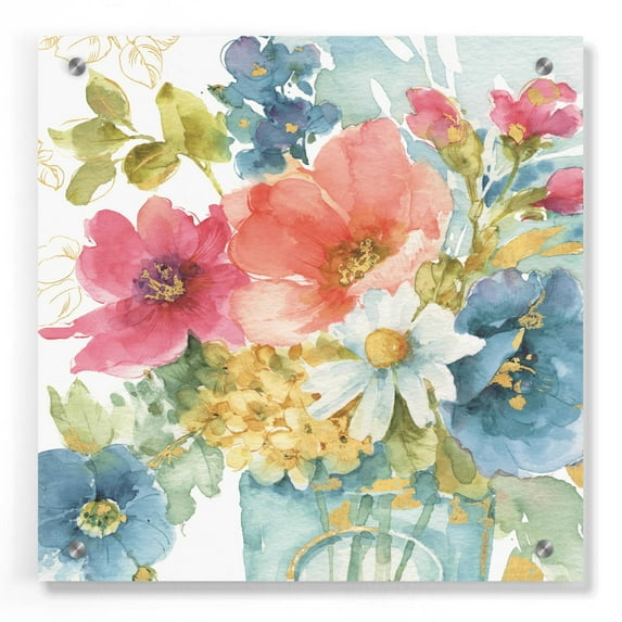 Epic Art 'My Garden Bouquet II,' by Lisa Audit, Acrylic Glass Wall Art, 36"x36"
