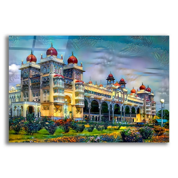 Epic Art 'Mysore India Royal Palace' by Pedro Gavidia, Acrylic Glass Wall Art, 16"x12"