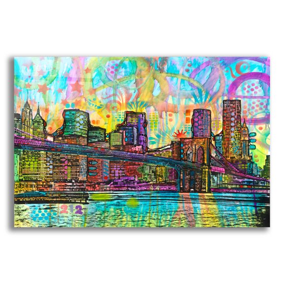 Epic Art 'NYC-Brooklyn Bridge' by Dean Russo, Acrylic Glass Wall Art, 16"x12"