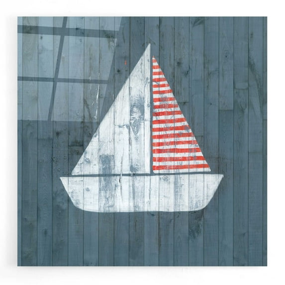 Epic Art 'Nautical Plank I' by Grace Popp, Acrylic Glass Wall Art, 12"x12"
