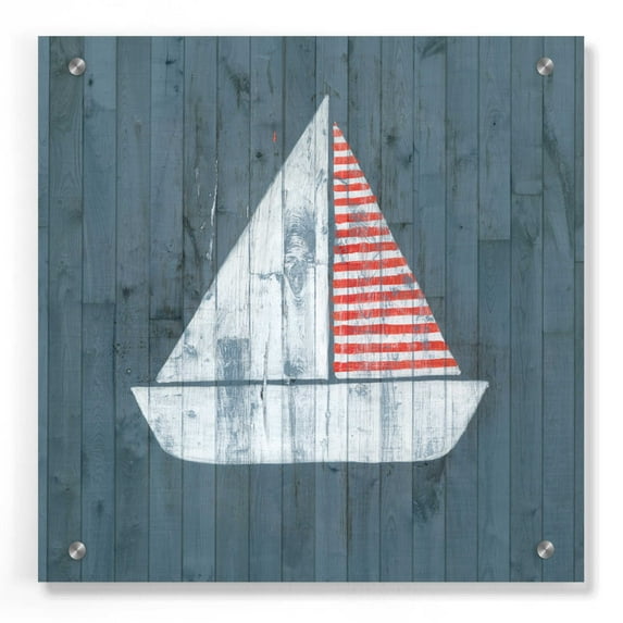 Epic Art 'Nautical Plank I' by Grace Popp, Acrylic Glass Wall Art, 36"x36"