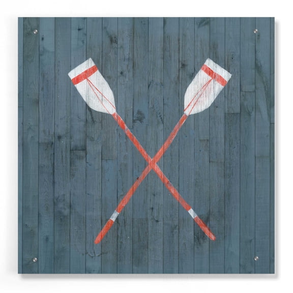 Epic Art 'Nautical Plank II' by Grace Popp, Acrylic Glass Wall Art, 24"x24"