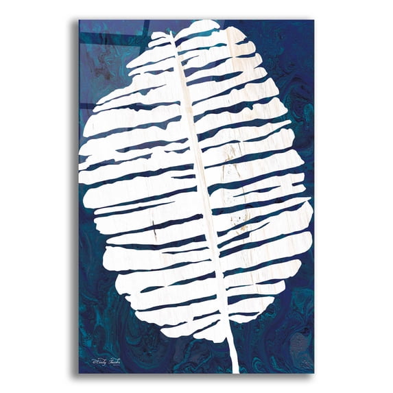 Epic Art 'Navy Banana Leaf' by Cindy Jacobs, Acrylic Glass Wall Art, 16"x24"