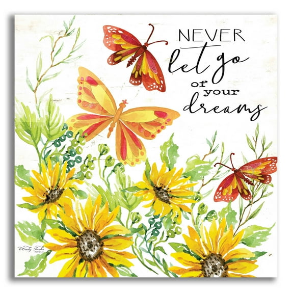 Epic Art 'Never Let Go of your Dreams' by Cindy Jacobs, Acrylic Glass Wall Art, 12"x12"