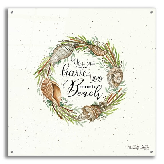 Epic Art 'Never Too Much Beach Shell Wreath' by Cindy Jacobs, Acrylic Glass Wall Art, 36"x36"