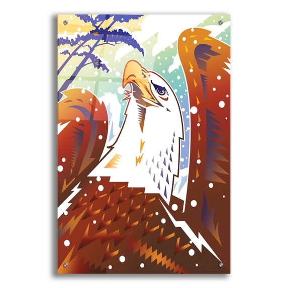 Epic Art 'New Eagle' by David Chestnutt, Acrylic Glass Wall Art, 24"x36"