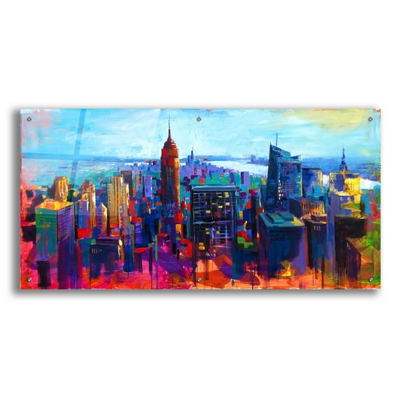 Epic Art 'New York Color' by Epic Portfolio, Acrylic Glass Wall Art, 48"x24"