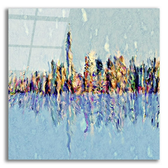 Epic Art 'New York Guache' by David Manlove, Acrylic Glass Wall Art, 12"x12"