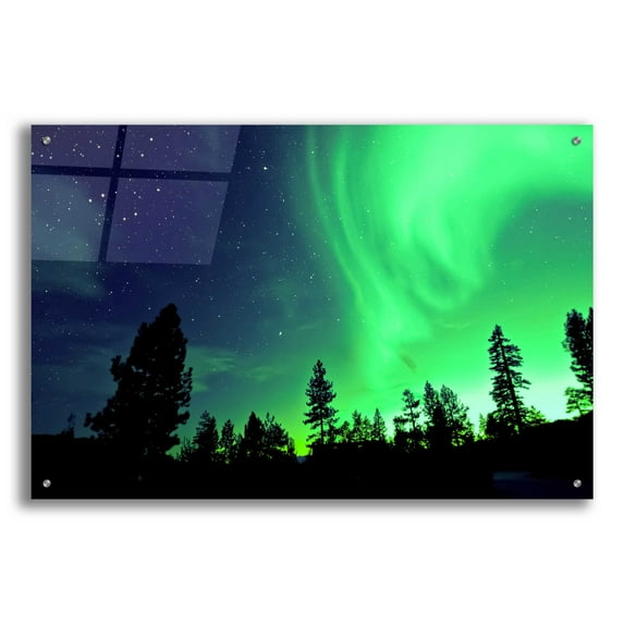 Epic Art 'Northern Lights Aurora Borealis 2' by Epic Portfolio, Acrylic Glass Wall Art, 36"x24"