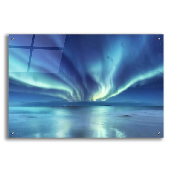 Epic Art 'Northern Lights In The Lofoten Islands Norway 3' by Epic Portfolio, Acrylic Glass Wall Art, 36"x24"