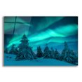 thumbnail image 1 of Epic Art 'Northern Lights In Winter Forest 2' by Epic Portfolio, Acrylic Glass Wall Art, 24"x16", 1 of 8