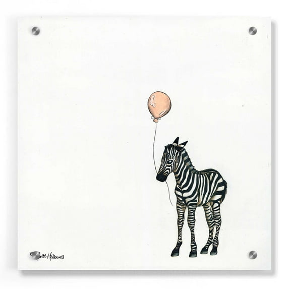 Epic Art 'Nursery Zebra' by Britt Hallowell, Acrylic Glass Wall Art, 36"x36"