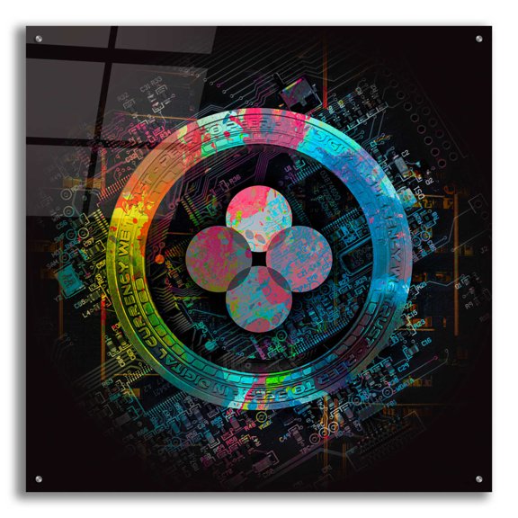 Epic Art 'OKB Crypto Giga Coin' by Epic Portfolio, Acrylic Glass Wall Art, 36"x36"