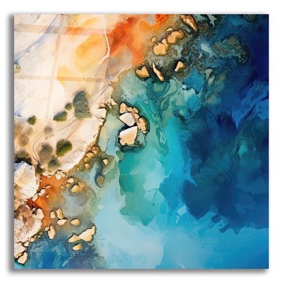 Epic Art 'Ocean Coastline 2 of 4' by Cameron Gray, Acrylic Glass Wall Art, 12"x12"