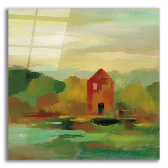 Epic Art 'October Farm II' by Silvia Vassileva, Acrylic Glass Wall Art, 12"x12"