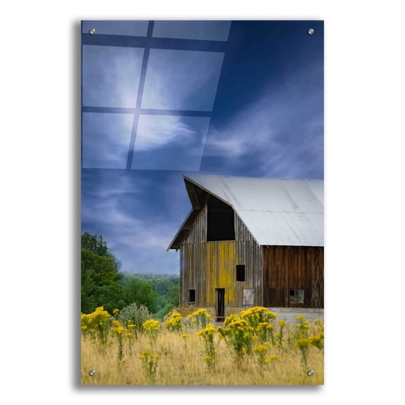 Epic Art  'Old Barn In A Summer Field'  by Don Schwartz, Acrylic Glass Wall Art, 24"x36"