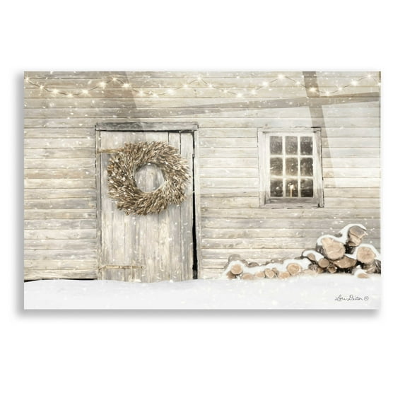 Epic Art 'Old Farm Christmas' by Lori Deiter, Acrylic Glass Wall Art, 16"x12"
