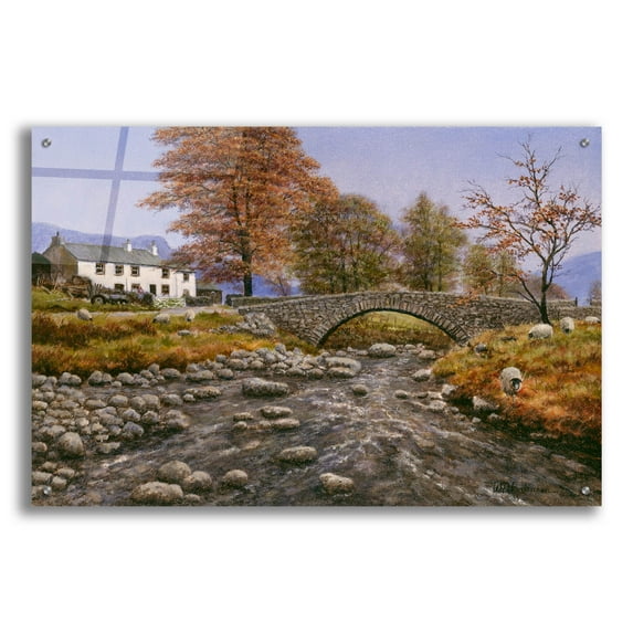 Epic Art 'Old Packhorse Bridge' by Bill Makinson, Acrylic Glass Wall Art, 36"x24"