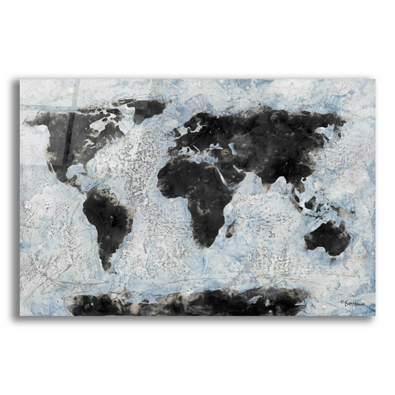 Epic Art 'Old World Map 2' by Britt Hallowell, Acrylic Glass Wall Art, 16"x12"