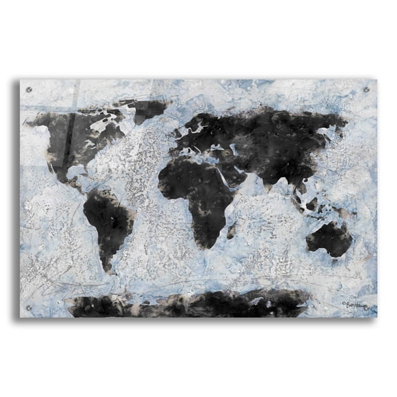 Epic Art 'Old World Map 2' by Britt Hallowell, Acrylic Glass Wall Art, 36"x24"