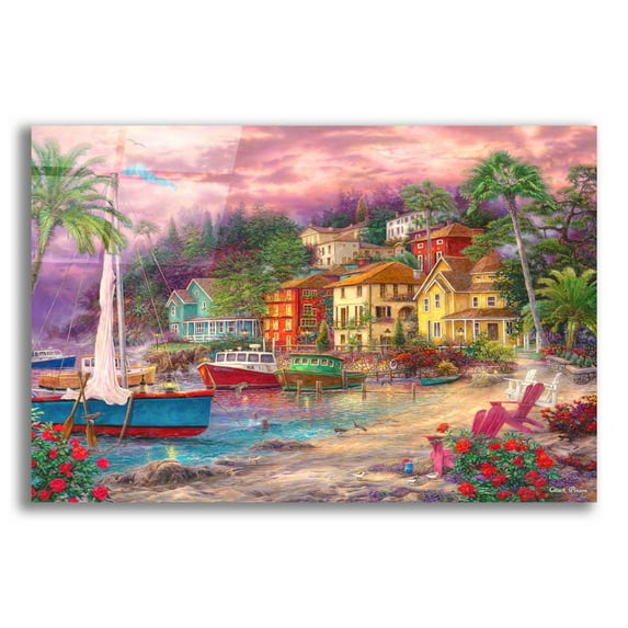 Epic Art 'On Golden Shores' by Chuck Pinson, Acrylic Glass Wall Art, 24"x16"