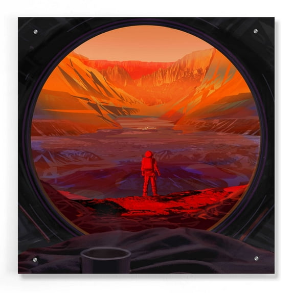 Epic Art 'On Mars,' Acrylic Glass Wall Art, 24"x24"
