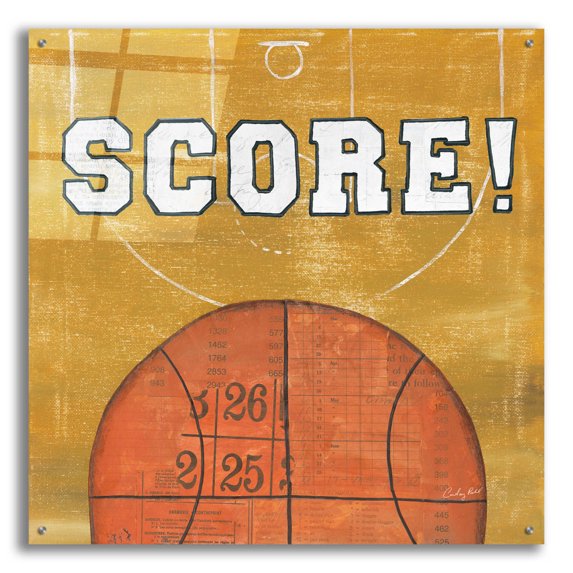 Epic Art 'On the Field II Score' by Courtney Prahl, Acrylic Glass Wall Art, 36"x36"