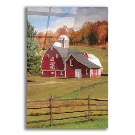 Epic Art 'One Flag, One Land' by Lori Deiter, Acrylic Glass Wall Art, 12"x16"