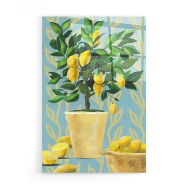Epic Art 'Opulent Citrus I' by Grace Popp, Acrylic Wall Glass, 16"x24"