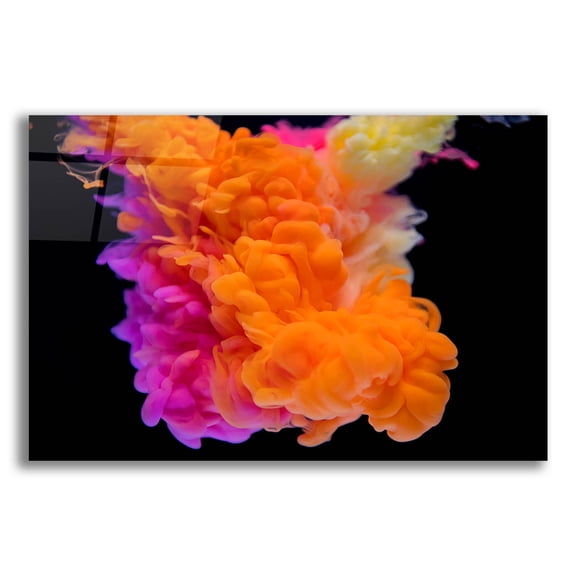 Epic Art 'Orange Burst' by Epic Portfolio, Acrylic Glass Wall Art, 16"x12"