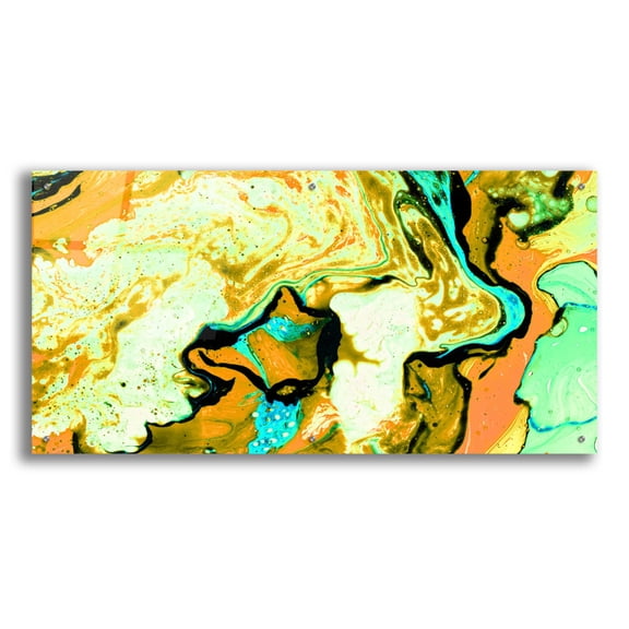 Epic Art 'Orange Lava,' Acrylic Glass Wall Art, 48"x24"