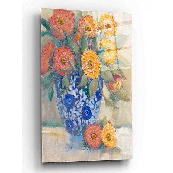 Epic Art 'Oriental Bouquet I' by Tim O'Toole, Acrylic Glass Wall Art, 16"x24"