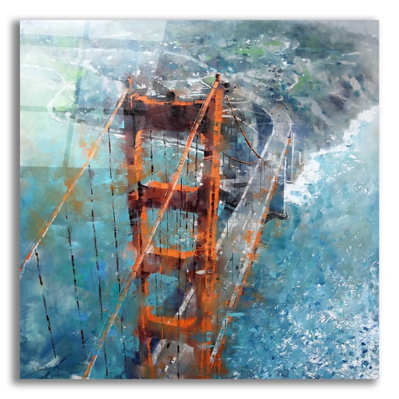Epic Art 'Over Golden Gate' by Mark Lague, Acrylic Glass Wall Art, 12"x12"