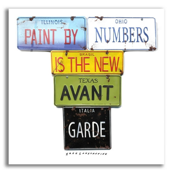 Epic Art 'Paint By Numbers' by Gregory Constantine, Acrylic Glass Wall Art, 12"x12"