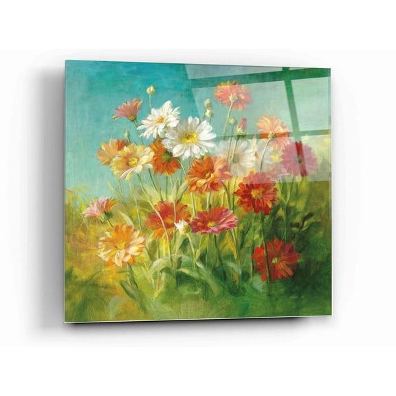 Epic Art 'Painted Daisies' by Danhui Nai, Acrylic Glass Wall Art, 12"x12"