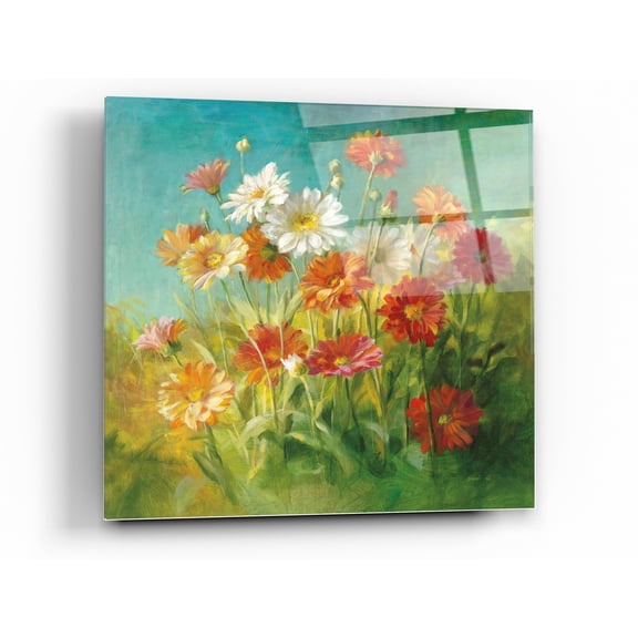 Epic Art 'Painted Daisies' by Danhui Nai, Acrylic Glass Wall Art, 24"x24"
