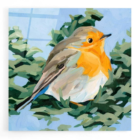 Epic Art 'Painterly Bird I' by Emma Scarvey, Acrylic Glass Wall Art, 12"x12"