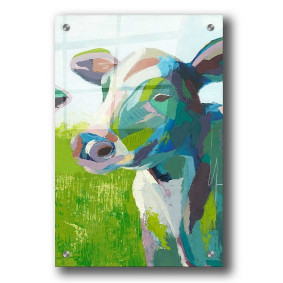 Epic Art 'Painterly Cow III' by Grace Popp, Acrylic Wall Glass, 24"x36"