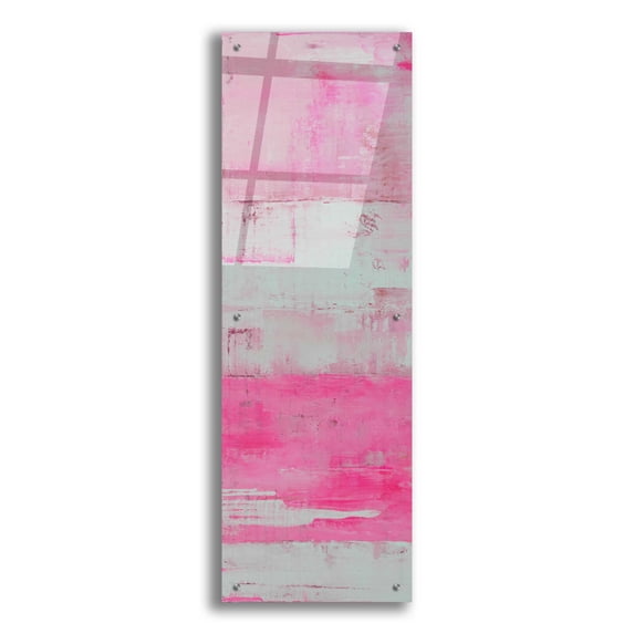 Epic Art 'Panels in Pink I' by Erin Ashley, Acrylic Glass Wall Art, 16"x48"